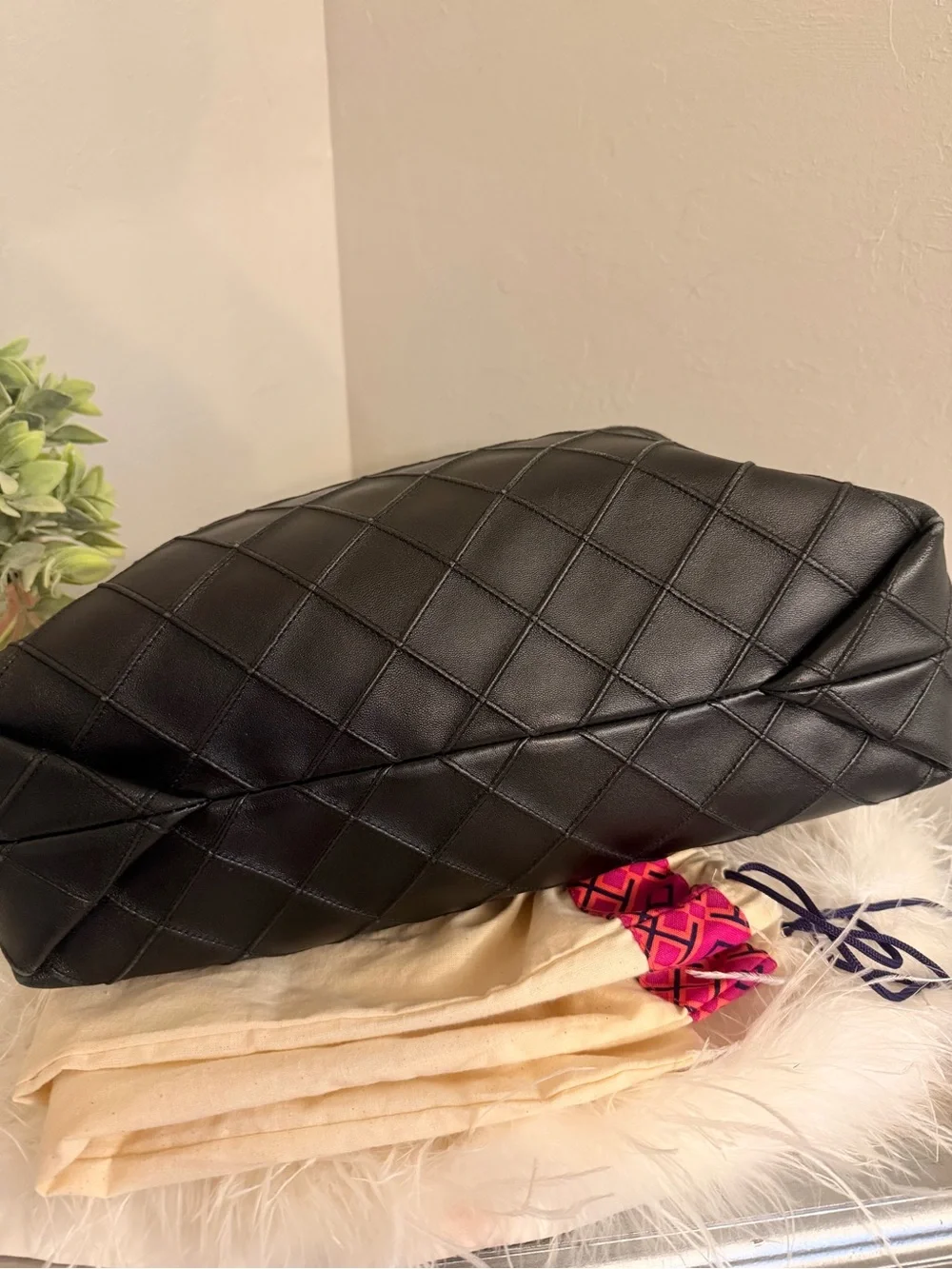 Tory Burch Fleming Quilted Leather Hobo Bag